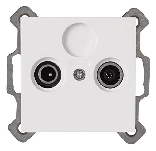 Kopp ATHENIS 3-fach Antennensteckdose - Rein-Weiß - Hochwertige IP20 TV-Kabel-Steckdose - Stilvolle TV/RF Antennendose aus glänzendem Kunststoff - SAT-Dose für alle gängigen Antennensteckdosen