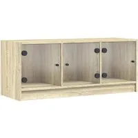 vidaXL TV-Schrank mit Glastüren Sonoma-Eiche 102x37x42 cm von vidaXL