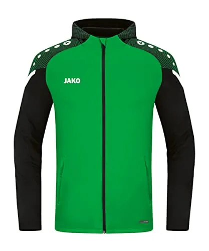JAKO Kapuzenjacke Performance - Herren Kapuzenjacke in Grün/Schwarz, Größe XL - Funktionsjacken aus 100% recyceltem Polyester mit weicher Oberfläche, ideal für aktive Freizeit und Sport, ausgestattet mit praktischen Reißverschlusstaschen.