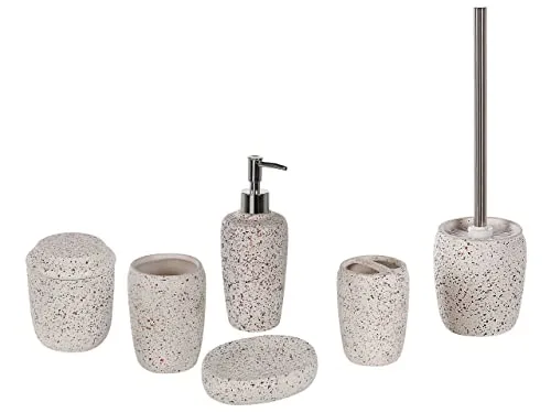 Produktbild Beliani Badezimmer Set, 6-teiliges Keramik-Set in Terrazzo-Design