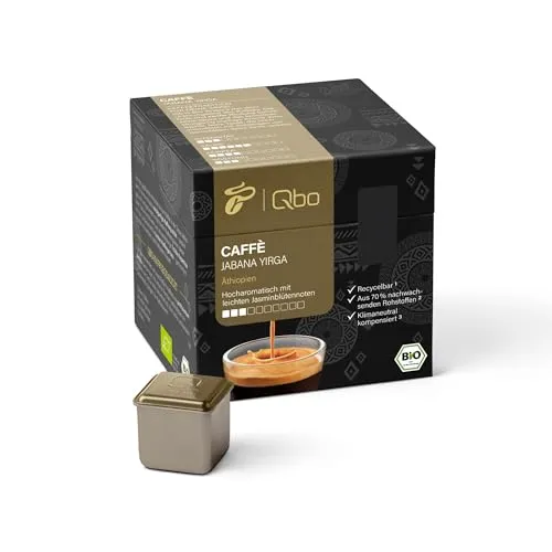 Tchibo Qbo Caffè Jabana Yirga Premium Kaffeekapseln, 27 Stück (Caffè, Intensität 03/10, hocharomatisch), nachhaltig, Bio-Siegel, aus 70% nachwachsenden Rohstoffen & klimaneutral kompensiert