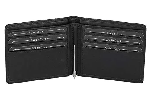 LEAS Dollar Clip Geldscheinklammer Geldklammer Money Clip extra dünn Echt-Leder, schwarz Special Edition''