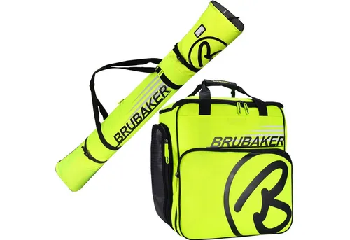 BRUBAKER Sporttasche Carver Champion Kombi Set (2-tlg., reißfest und nässeabweisend), Skisack und Skischuhtasche für 1 Paar Ski