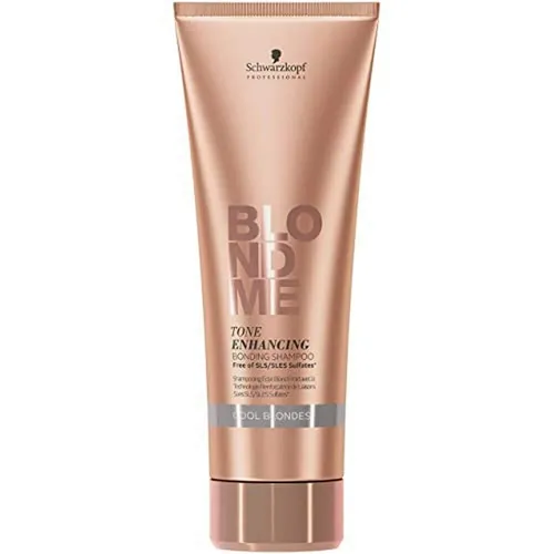 Schwarzkopf Blondme Tone Enhancing Bonding Shampoo 250ml - Shampoo für blondiertes Haar, angereichert mit Vitaminen und Keratin für strahlenden Glanz und Tiefenreinigung.