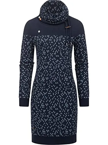 Ragwear Damen Winterkleid Langarm Sweatkleid Chloe Dress Navy22 Gr. XL