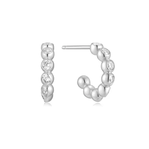 Ania Haie Damen-Creolen aus 925er Silber mit Zirkonia von Ania Haie