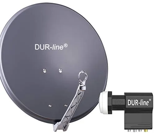 DUR-line Unicable-Set für 6 Teilnehmer - Satelliten-Komplettanlage 60cm/65cm - SAT-Antennen: Hochwertige DUR-line Komplettanlage für 6 Receiver, mit Unicable LNB und modernster Technik für beste Bild- und Tonqualität. Ideal für 4K und 3D.