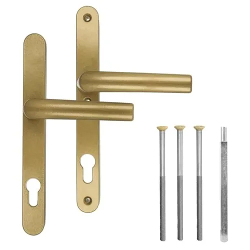 Türgriff/Türdrücker/Türklinke/Drückergarnitur DHS 92mm (Schildbreite 28mm) - Gold F4