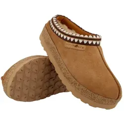 Haflinger Haflinger Lakota Lammfell Leder Hausschuh Unisex Hausschuh braun 41