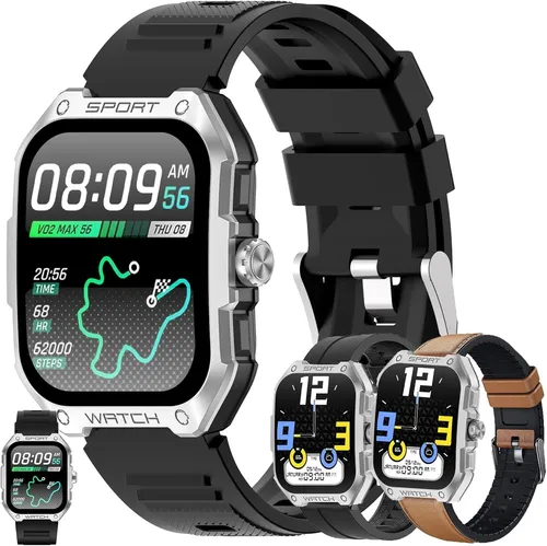 SGDDFIT Smartwatch Herren Damen AMOLED GPS Fitnessuhr mit Telefonfunktion