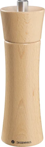 Zassenhaus Salzmühle Frankfurt 18 cm - Hochwertige Buchenholz-Mühle mit präzisem Mahlwerk für perfekten Geschmack und vielseitigen Einsatz