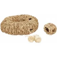 Relaxdays Hamster Zubehör Set Stroh Gras Natur 5 tlg.