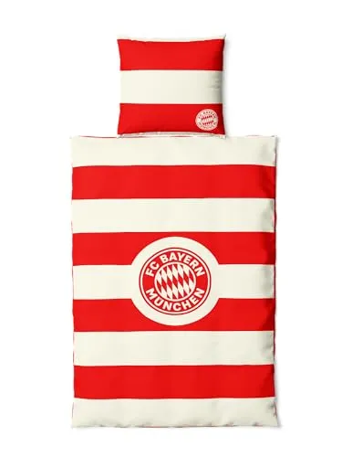 FC Bayern München Wendebettwäsche Übergröße 155 x 220 cm - Sportfan Bettwäsche in Übergröße mit gedrucktem Logo des Rekordmeisters FC Bayern München. Hergestellt aus 100% Baumwolle für optimalen Schlafkomfort.