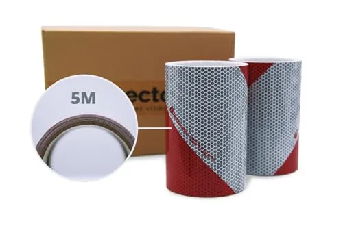 3M/Reflex Kfz Warnmarkierung rot weiß 823 Anwendungspaket 2 x 5mx141mm linksweisend und rechtsweisend DIN 30710