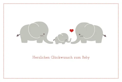Geburt – Baby  - Glückwunschkarte im Format 11,5 x 17 cm mit Briefumschlag