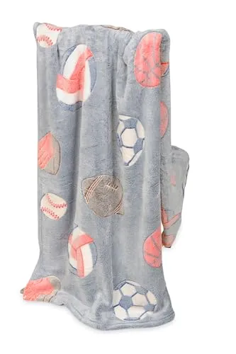 FEBE Kuscheldecke Kinder Leuchtend im Dunkeln Spielball 150x200 Flauschige Weiche Kinderdecke Kinderbettdecke Mädchen Jungen Glow Blanket