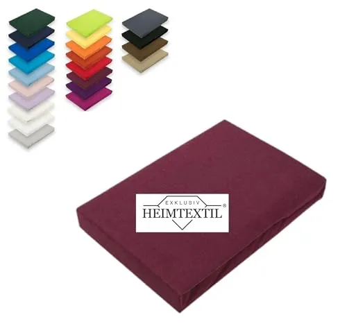 EXKLUSIV HEIMTEXTIL Microfaser Marke Spannbettlaken,100% Polyester, 135 g/m², Öko - Tex Zertifiziert, 90-100 x 200 cm + 30 cm Bordeaux