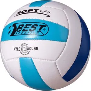 Best-Sporting Volleyball Soft Pro, 10131, Größe 5, weiß/blau, 280 Gramm, Trainingsball