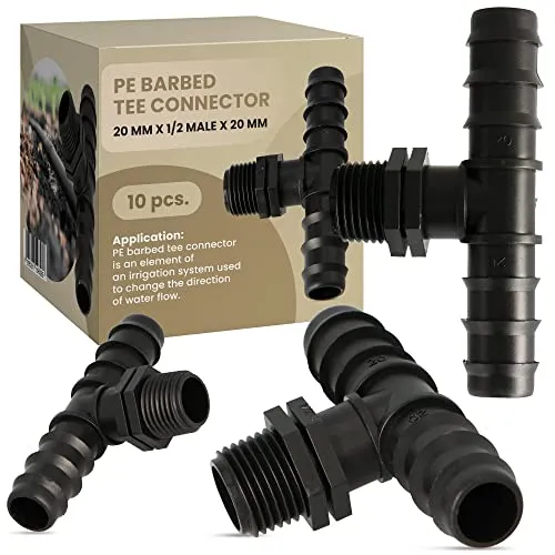 10x PE-Rohr T-Stück 20x1/2