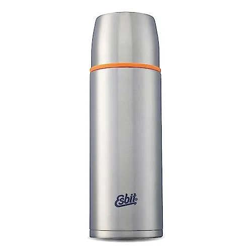 ESBIT Isolierflasche Classic 1L Edelstahl - Thermobehälter mit doppelwandigem Edelstahl für optimale Temperaturhaltung, inklusive 2 Becher und griffiger Oberfläche für einfachen Transport.