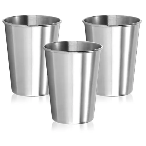 Wilhelm Sell® 3x Edelstahl-Trinkbecher in silber von Wilhelm Sell