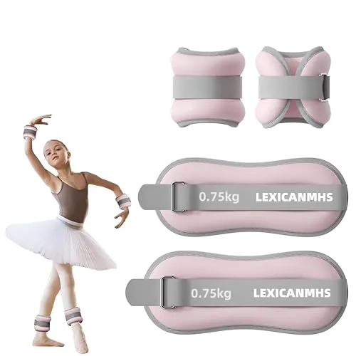 LEXICANMHS Gewichtsmanschetten 2PCS,Fußgelenkgewichte Set,Fuß-/Handgelenkgewicht Manschetten,Geeignet für Anfänger und Kinder Tanzen Bewegung,Gehen,Joggen (0.25, Kilogramm) Rosa