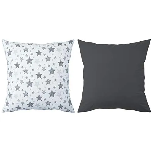 Amilian 2er Set Dekokissen 80x80 in grau von Amilian