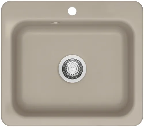 Produktbild KeraDomo Spüle JUNA 57 in FANGO mit Handbetätigung / Systemceram / Keramikspüle