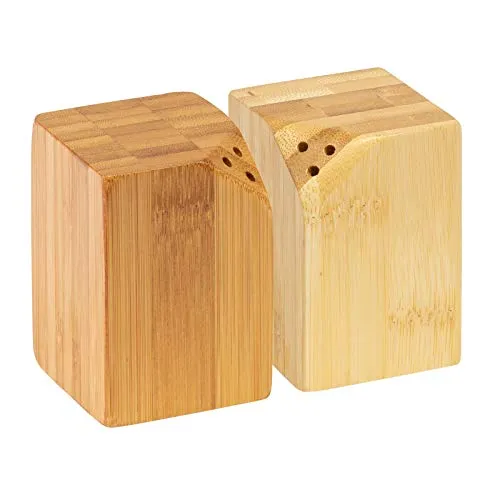 Westmark Salz- und Pfeffer-Streuer-Set, 2-tlg., eckig, magnetisch, Füllvolumen: je 20 ml, Bambus, Tapas + Friends, Hellbraun, 70042270