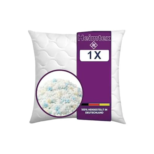 Produktbild HEIMTEX 1er-Pack Kissen 80 x 80 cm – Zerkleinerter Schaumstoff, weich und stützend, Memory- und Standard-Schaumstoffmischung, ideal zum Schlafen und als Wohnaccessoire