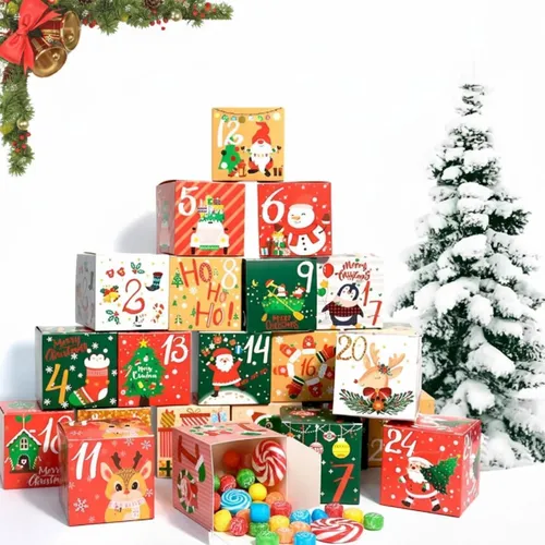 LuxusKollektion Befüllbarer Adventskalender mit 24 bunten Boxen