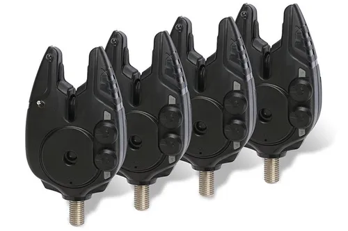 Fox Micron MX 4 Rod Set Bissanzeiger - Bissanzeiger Set für Karpfenangeln, bietet präzise akustische und optische Signale für erfolgreiche Angeltage.