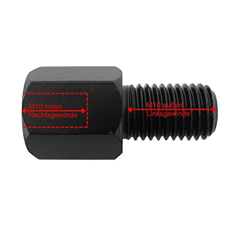 Area1 M10 Rechtsgewinde auf M10 Linksgewinde Adapter 1 Stück Motorrad Spiegel Rückspiegel Adapter. Kompatibel mit Ducati Yamaha MT XT FZ6 FZ8 FZ1 WR XV XVS XSR XJR XJ6SP SCR YBR YS Vmax Xmax Nmax