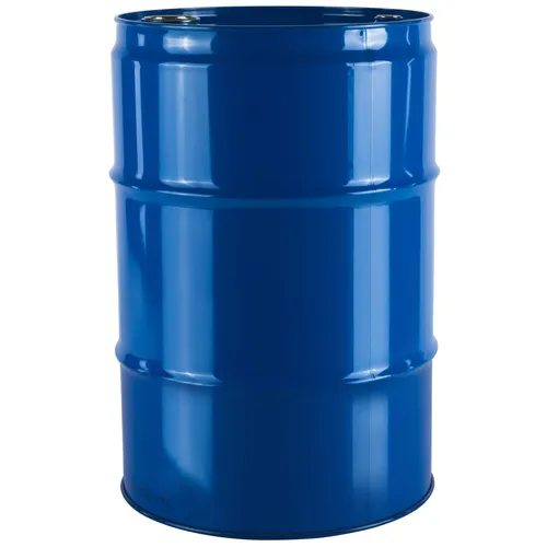 Stahlmetallfass 60L mit blauen Stopfen