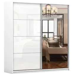 imoebel24 Schwebetürenschrank mit Spiegel, 203x218 cm