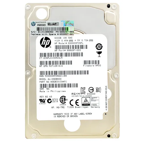 Festplatte HP EG0600FCSPL 600Gb 10 000Rpm Sas II 2.5'' Zoll 689287-003