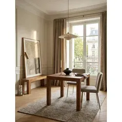 Esstisch MUMBAI Massivholz Sheesham 80 cm - Quadratischer Esstisch im Landhaus-Stil, ideal für kleine Küchen. Handgefertigt aus massivem Sheesham, jedes Stück ein Unikat mit einzigartiger Maserung.