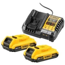 DEWALT Akku-Kit 2x 18V/2Ah DCB1104 - Akkus & Aufladegeräte, leistungsstarkes Set mit zwei 18V Akkus für maximale Flexibilität und lange Laufzeiten.