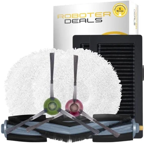 Roboter Deals Zubehör Set, Ersatzteile für Yeedi Floor 3 Station (1x Hauptbürste, 2X Seitenbürste, 2X Pad, 2X Filter) Staubsaugroboter mit Absaugstation