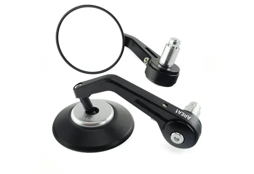 Area1 Motorradspiegel Set - E-geprüfte Lenkerendenspiegel (Rechts+Links) - Motorradzubehör mit hochwertigem Kunststoff- und Metallmaterial, ideal für sichere Fahrten innerhalb der StVZO. Lieferung inklusive Montageanleitung.