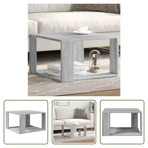 The Living Store Couchtisch Grau Sonoma-Eiche 51,5x51,5x30 cm Holzwerkstoff