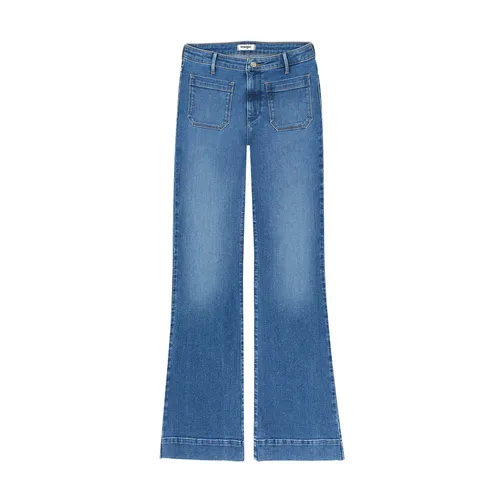 Wrangler Damen Flare Jeans Raven 32W / 32L - Stylische Flare Jeans für Damen mit mittlerer Elastizität, perfekt für jeden Anlass. Bequem und pflegeleicht, ideal für den Alltag.