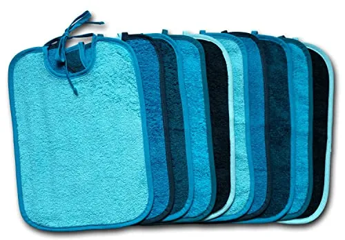 KiGATEX Lätzchen Multicolor 10er Pack - Lätzchen aus 100% Baumwolle, saugfähig und individuell verstellbar für höchsten Komfort. Ideal für Babys beim Essen und Trinken, schützt vor Flecken und ist waschbar bei 60°.