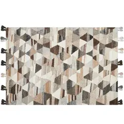 Teppich ARGAVAND Beige 160 x 230 cm Wolle Kelim