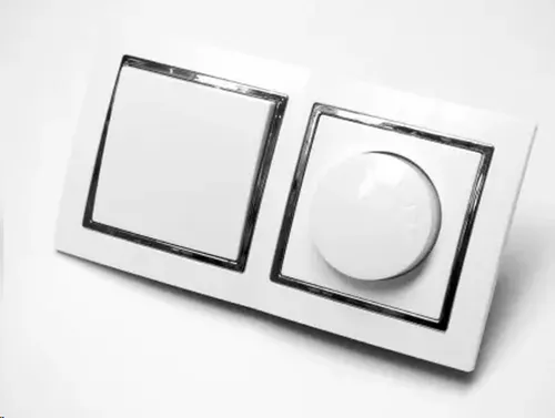 Levina S Dimmschalter 300 W - Steckdosen & Buchsen, 2-fach Dimmschalter für individuelle Lichtsteuerung, ideal für den Innenraum, Unterputzmontage, elegantes Design in Weiß.