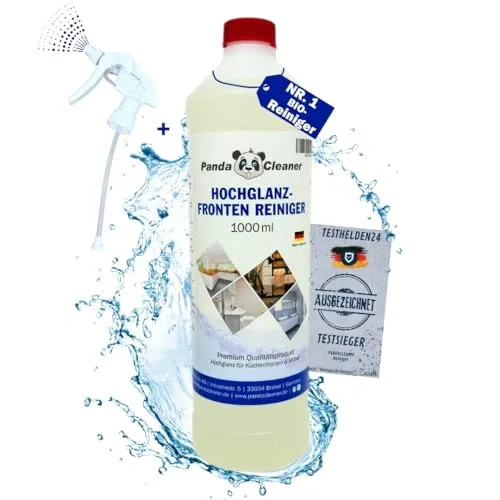 PandaCleaner Küchenfronten-Reiniger - 1000ml Premium Konzentrat Hochglanzreiniger Für Bad & Küche - Hochglanzmöbel-Reiniger