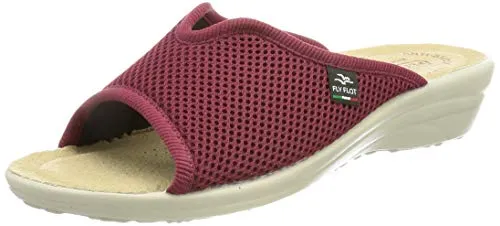 Fly Flot Damen 855267 Hausschuh – Bordo, 41 EU - Bequeme Hausschuhe mit weichem Lederfußbett und rutschfester PU-Sohle für optimalen Komfort zu Hause.