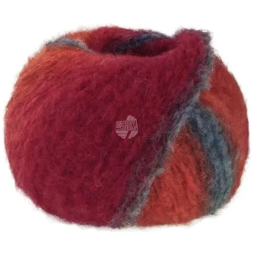 LANA GROSSA Gigante | Voluminöses Alpakagarn mit Effektstruktur und Streifen im Farbverlauf | Handstrickgarn aus 70% Alpaka (Fein) & 30% Polyamid | 100g Wolle zum Stricken & Häkeln | 300m Garn FB 18