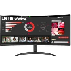 LG UltraWide 34WR50QK-B - 34 Zoll Curved QHD Monitor, viel Bildschirmfläche für effizientes Multitasking und augenschonende Nutzung mit HDR10 und Blaulichtfilter