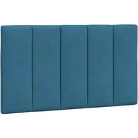 vidaXL Kopfteil Kissen Hanko - Stilvolles Kopfteilkissen in Blau - Kopfenden mit elegantem Linien-Design, aus weichem Samt für optimalen Komfort und Unterstützung beim Sitzen im Bett. Ideal für jedes Schlafzimmer.